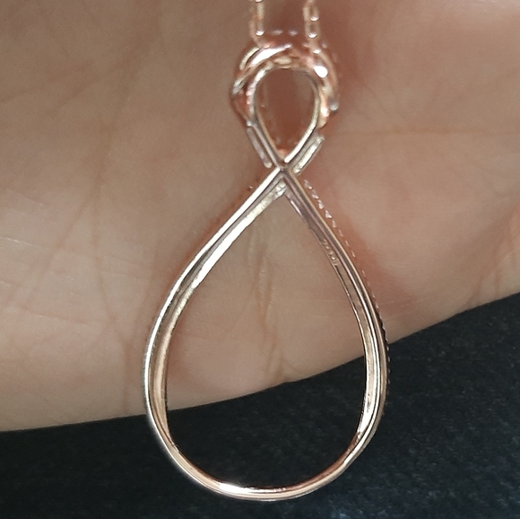 Cubic Zirconia Infinity Sterling Silver Necklace - Picture 6 of 11